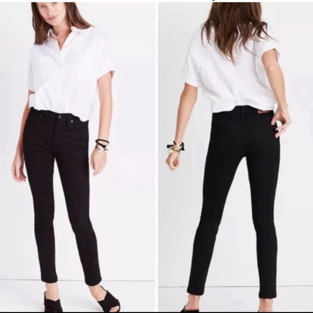 Madewell 9 High-Rise Skinny Jeans Black Tencel Blend Size 28 Womens Denim